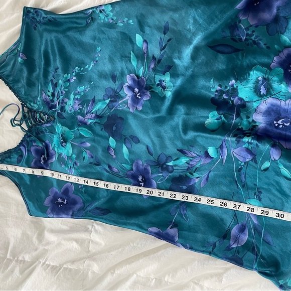 Vintage blue and purple floral slip dress | L - Picture 9 of 9